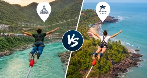 Bungee jumping in Rishikesh vs Goa comparison.